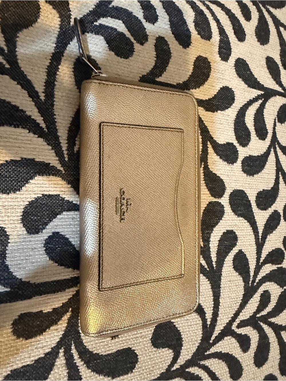 Coach Metallic Gold Zip Wristlet Wallet with Card Pocket